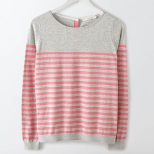 Boden Tresco Button Back Striped Sweater S